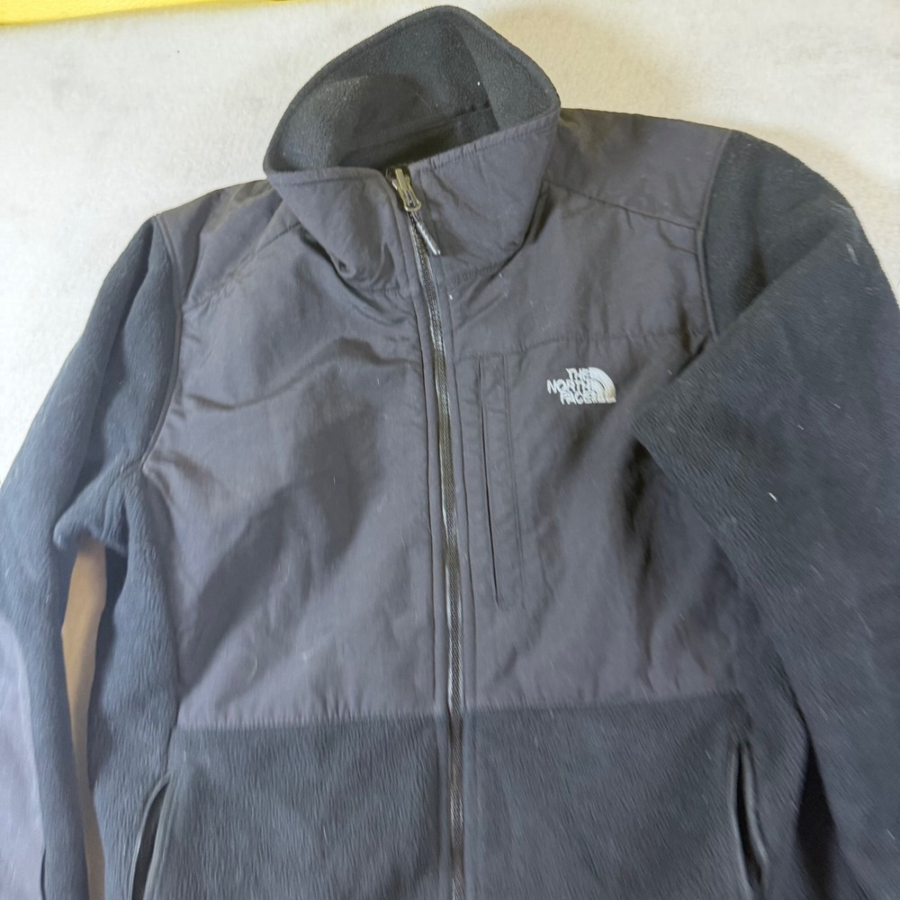The North Face Denali Fleece Jacket Womens Medium Black Full Zip Mock Neck 6215